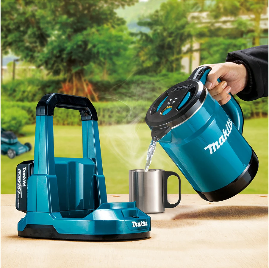 Zierëse uji me bateri Makita DKT360Z, 0.8L, pa kabllo, zi/kaltër