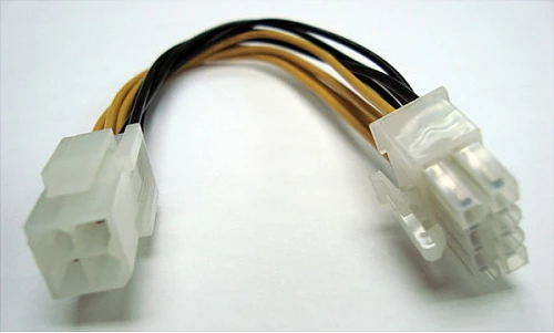 Kabllo adapter energjie ROLINE PCIe 8-pin në ATX12V P4 4-pin, 0.15m, zezë/bardhë/verdhë