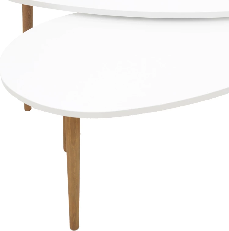 Tavolina kafeje Monty, ngjyrë e bardhë-natyrale, 116x46x6cm