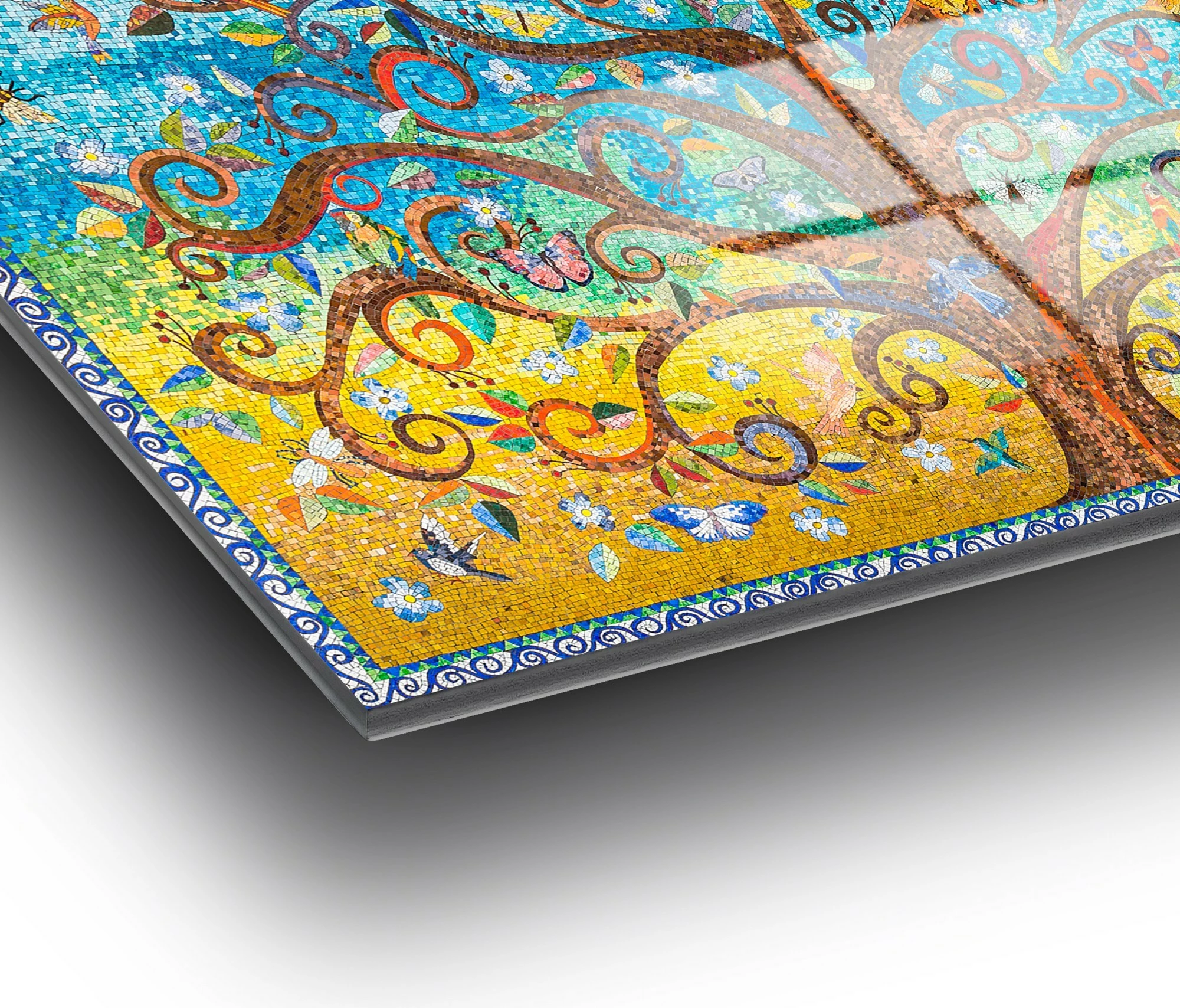Pikturë dekorative prej xhami të temperuar, 'Pema e Jetës', shumëngjyrëshe, UV-211, 70x100cm