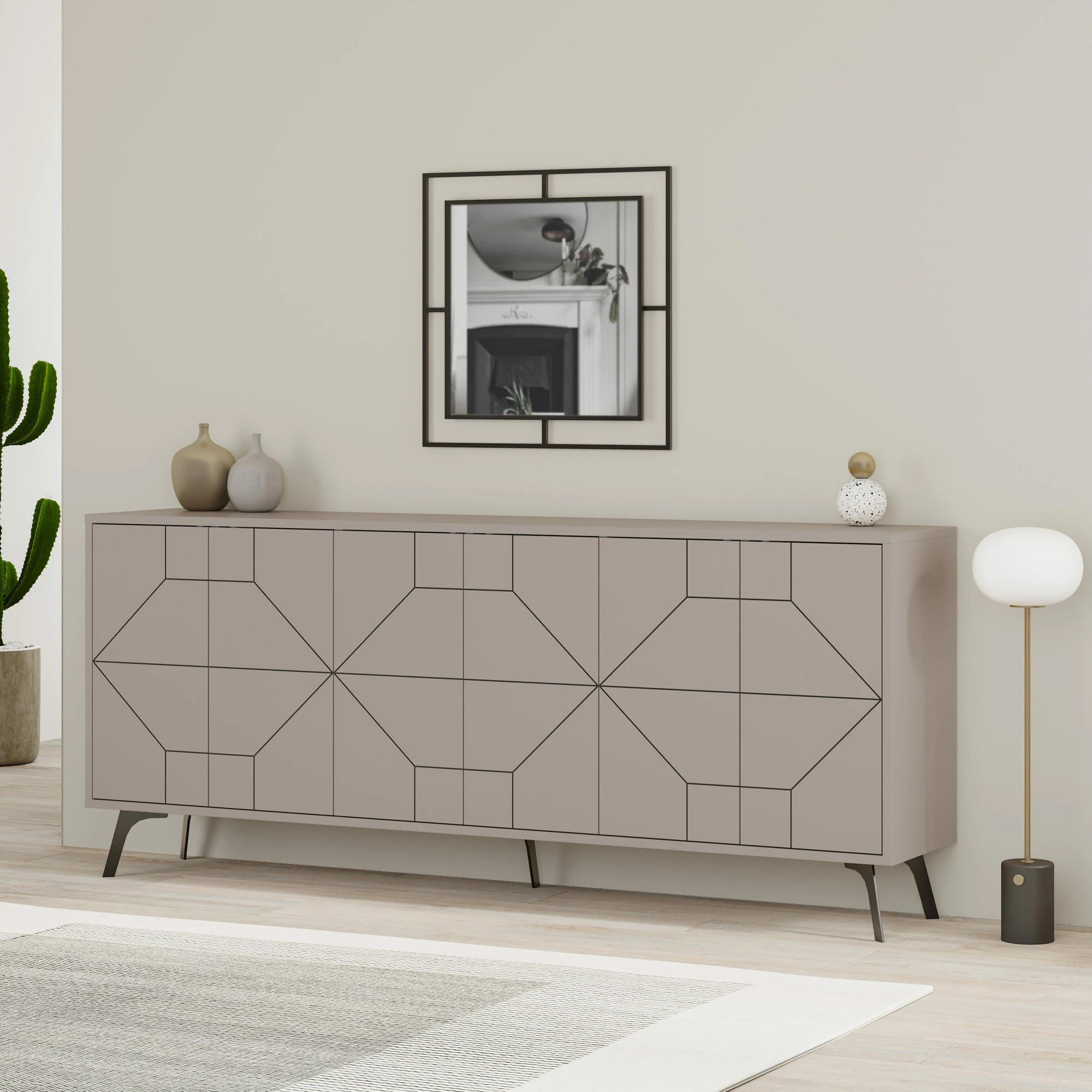 Konsol Skye Decor, ngjyrë mocha e çelët, 183 cm