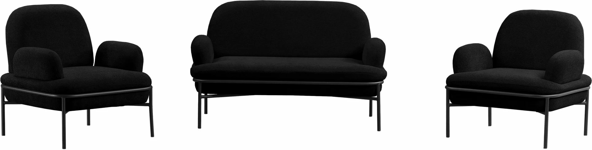 Set divanesh Atelier del Sofa, Aster, ngjyrë e zezë