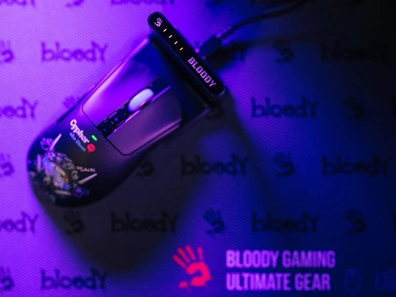 Maus A4-Tech Bloody R73 ULTRA DUO Cypher Ghost, wireless, RGB, i zi