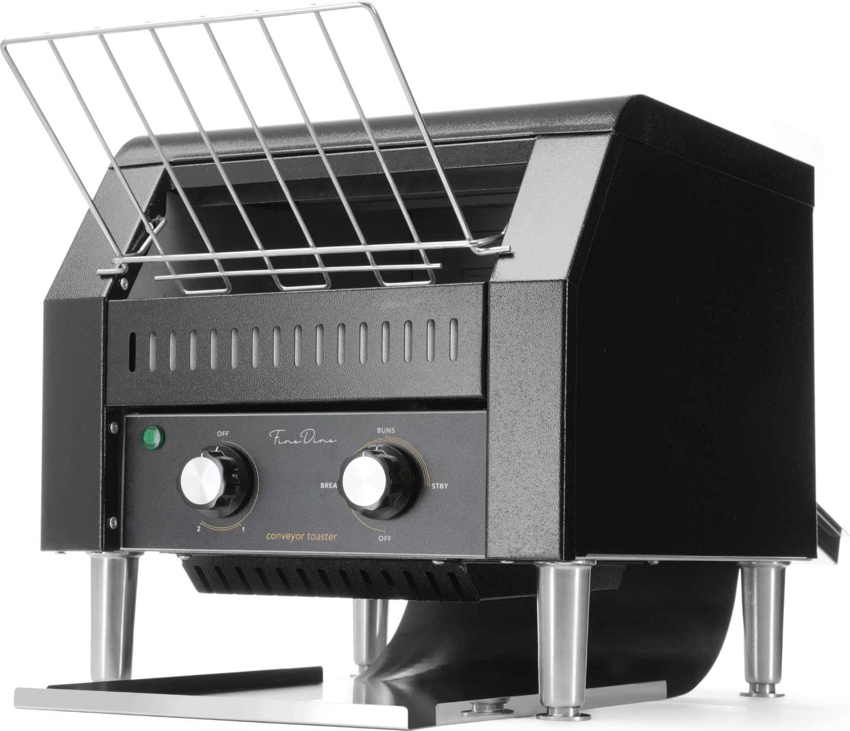 Toaster transportues, Fine Dine, 2200W, çelik inox, 418x368mm, e zezë