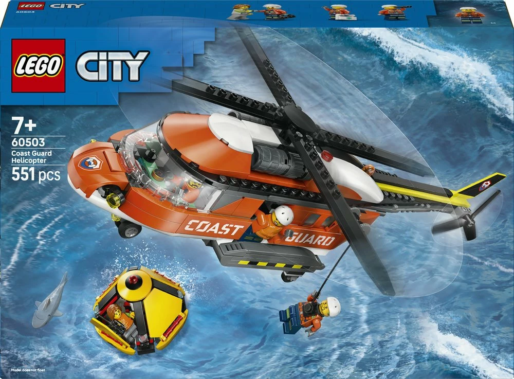 Set LEGO City LEGO Coast Guard Helicopter 60503, 551 copë, 7+, e kuqe/portokalli