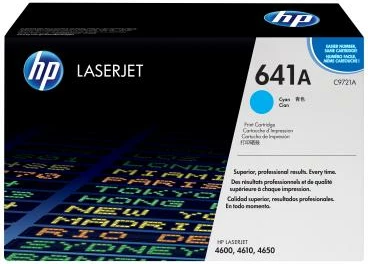 Toner HP 641A (C9721A) për LaserJet 4600/4610/4650, rendiment 5,500–8,800 faqe, cyan