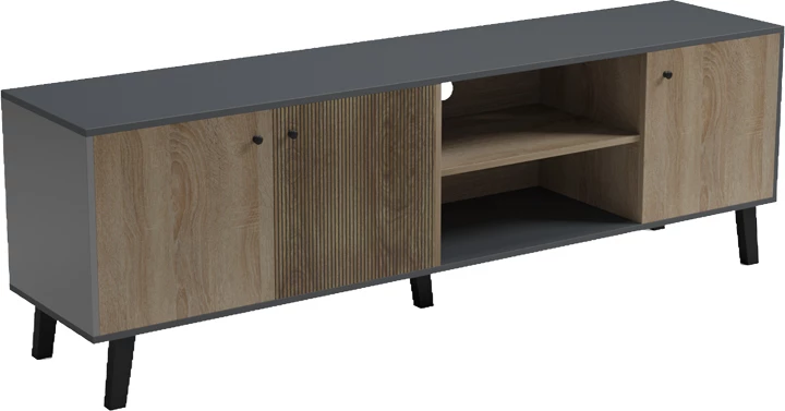 Komodë TV Tuscany, sonoma-antracit, 180x41x51cm