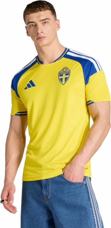 Fanellë meshkuj adidas Sweden 26 Home JM5814, verdhë dhe kaltër
