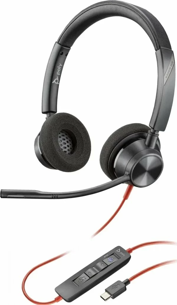 Kufje Poly Blackwire 3320 (8X219AA) USB-C/USB-A, stereo, me mikrofon, e zezë