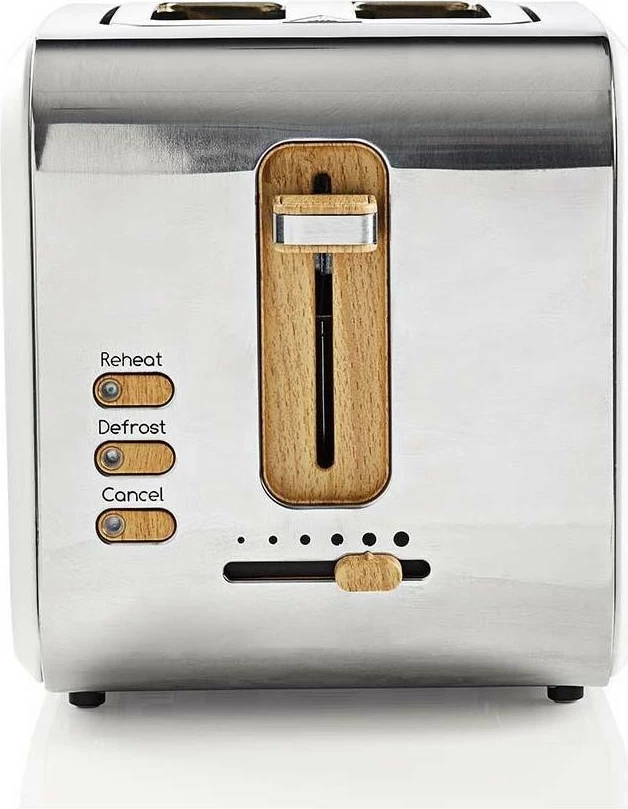 Toster Nedis KABT510EGY, 2 vende, 6 nivele pjekje, çelik inoksi, i bardhë