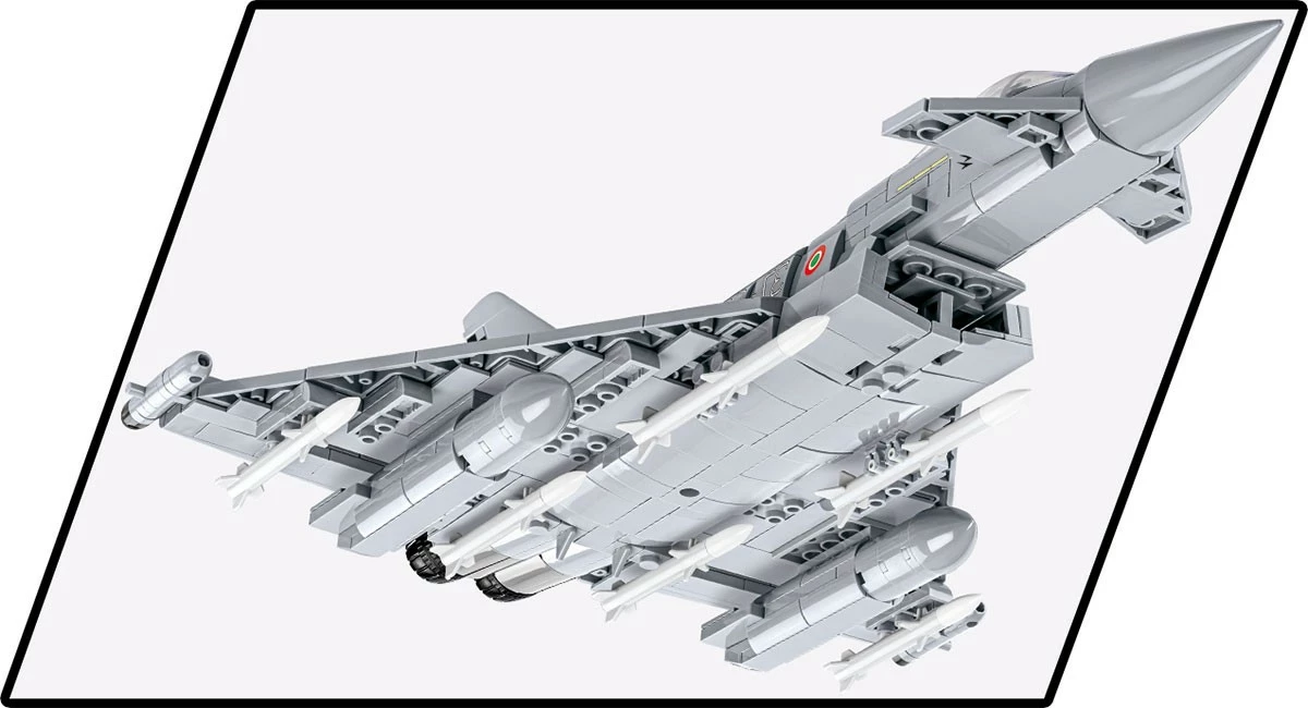 Set blloqesh ndërtimi, Cobi, Eurofighter F2000 Typhoon 5849, 642 copa, shkallë 1:48, seri Armed Forces, plastikë, gri