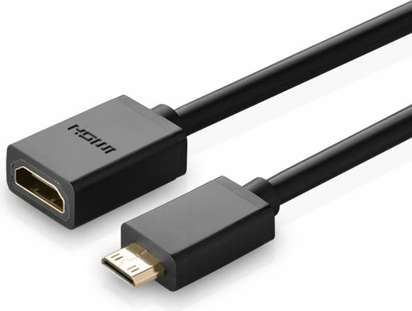 Kabllo adapter Ugreen, HDMI femër në mini HDMI mashkull, 22 cm, e zezë