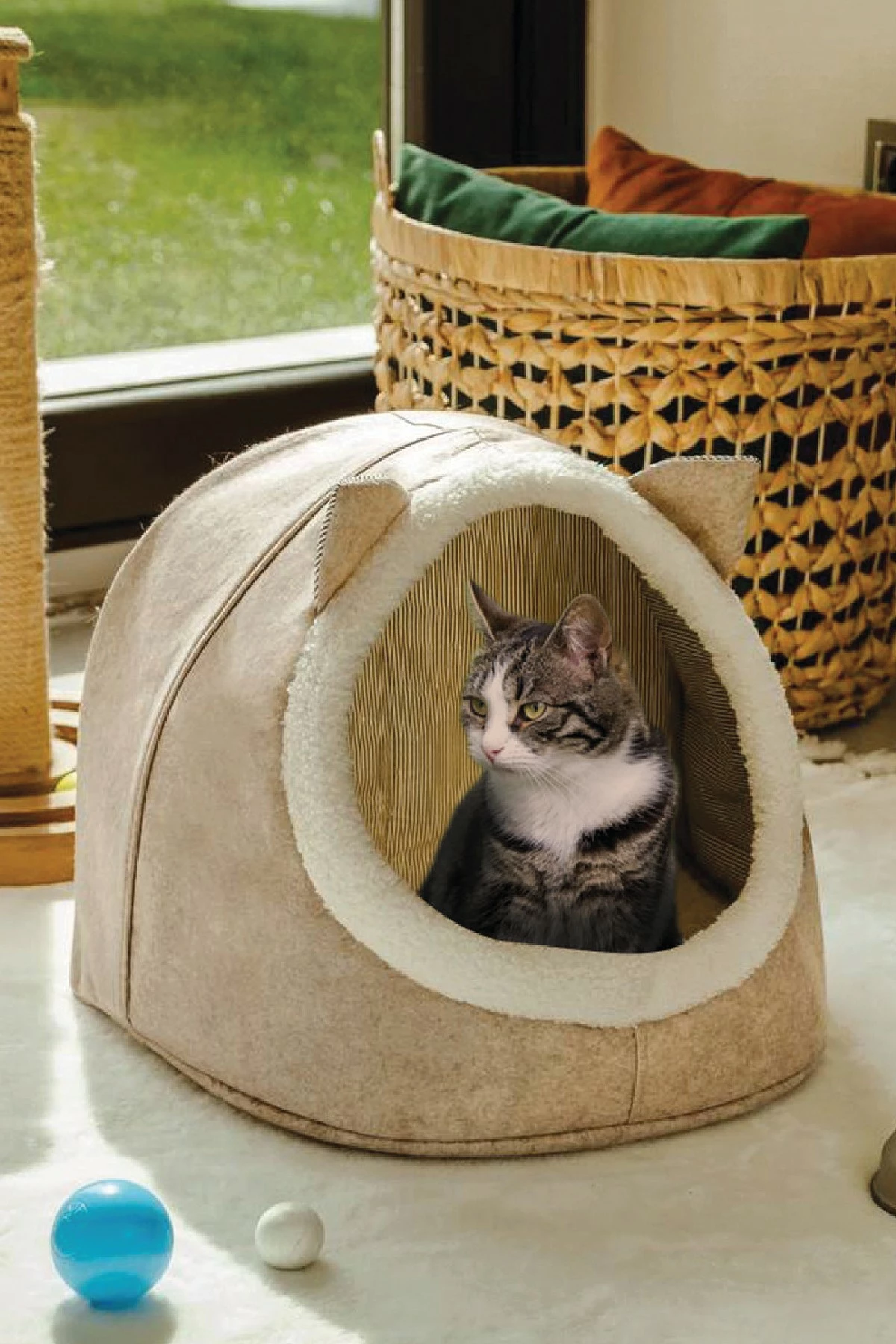 Shportë prej fëlti, ngjyrë krem, Aberto Design, KALS-03792