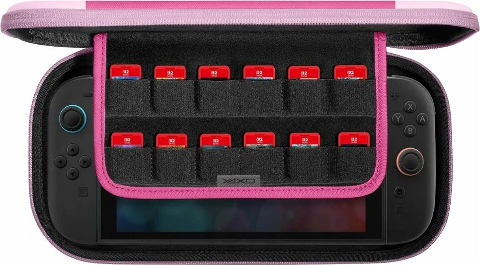 Kasë mbrojtëse Yaxo Tahoe Cool Edition për Nintendo Switch/Switch 2, Litchi Pink