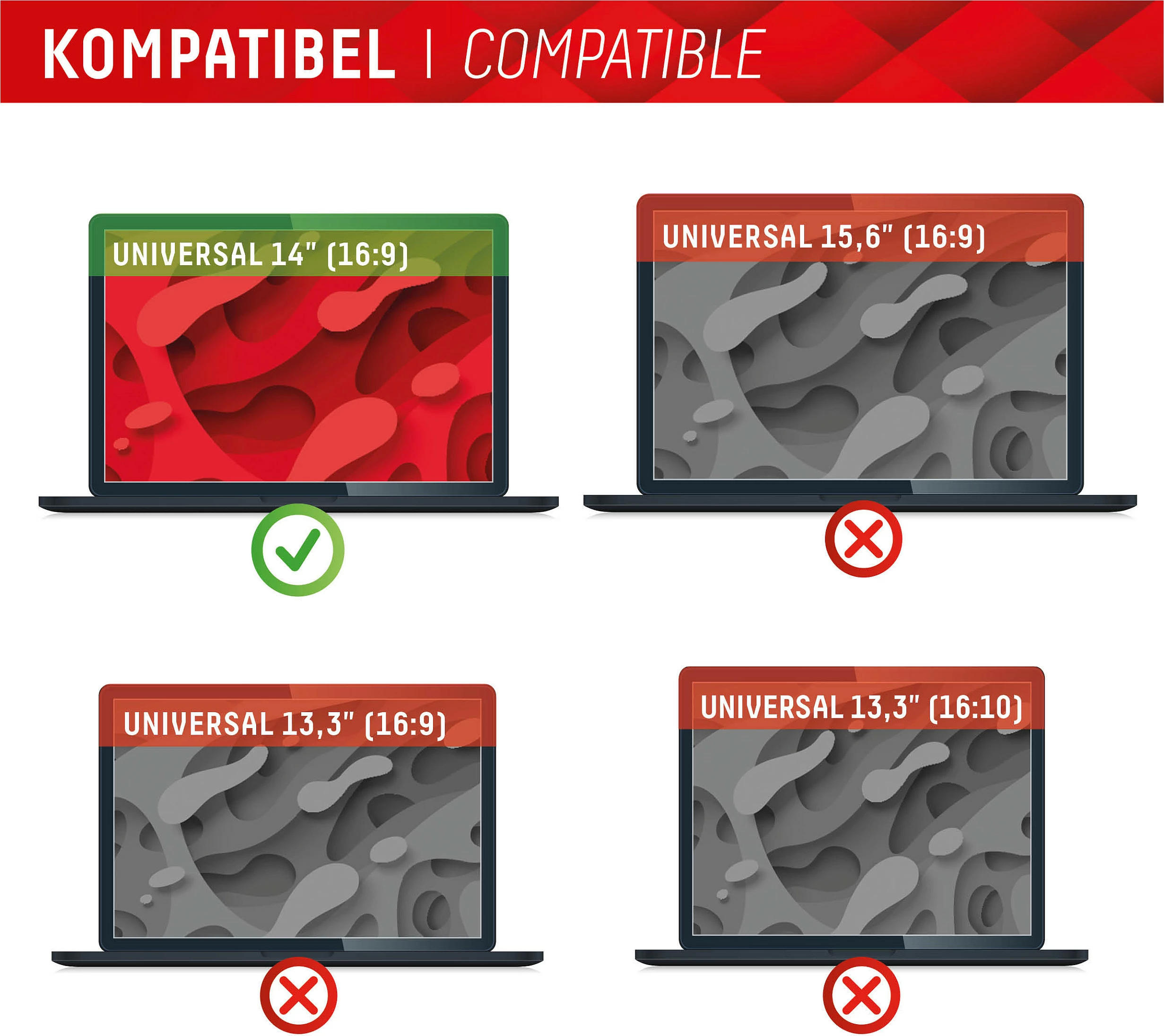 Filtër privatësie magnetik Displex Privacy Safe 14" (16:9), 2-anësh matt/glossy, filtër drite blu, i zi