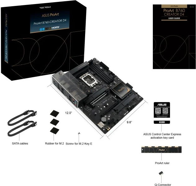 Pllakë amë ASUS ProArt B760-Creator D4, Intel, LGA 1700, DDR4, 128 GB