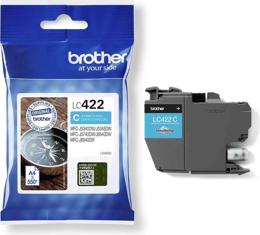 Kasetë boje Brother LC-422C standard 550 faqe cian