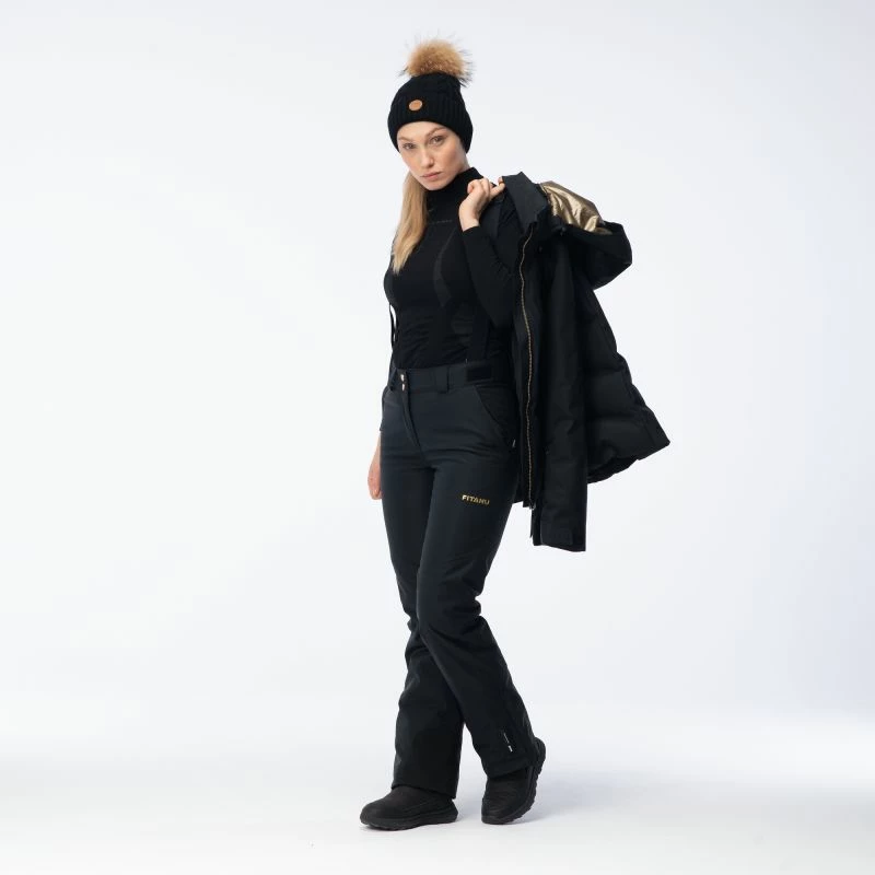 Pantallona ski për femra Fitanu CERTIS W PRIMALOFT, të zeza