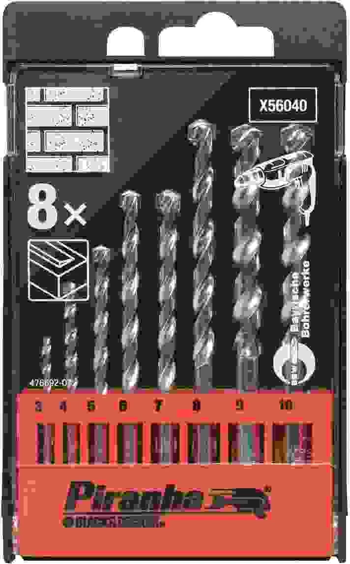 Set svedrash për muraturë Black&Decker Piranha X56040, 3-10 mm, 8 copë