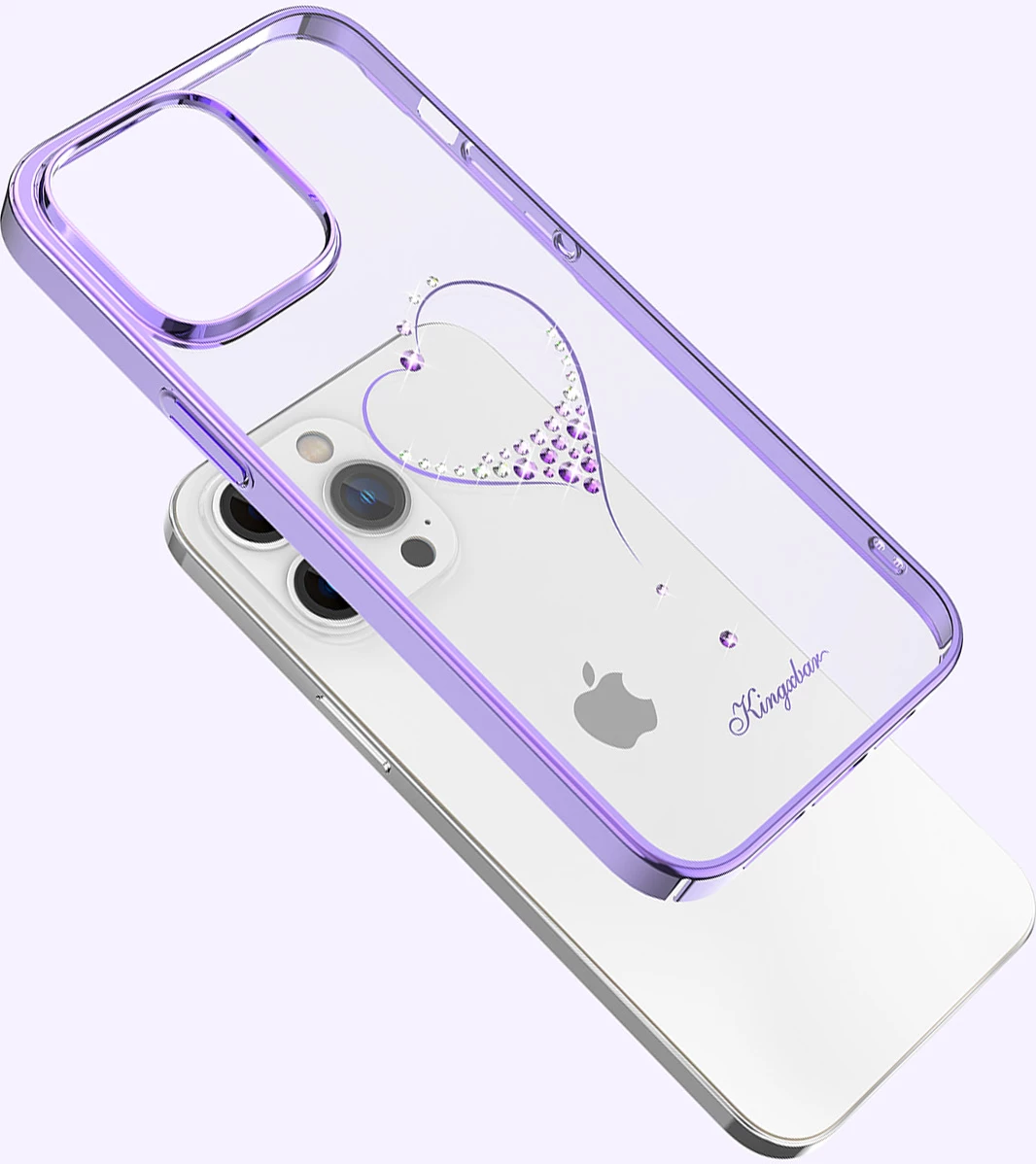 Mbështjellës Kingxbar Wish Series për iPhone 14 Plus, kristale Swarovski, vjollcë