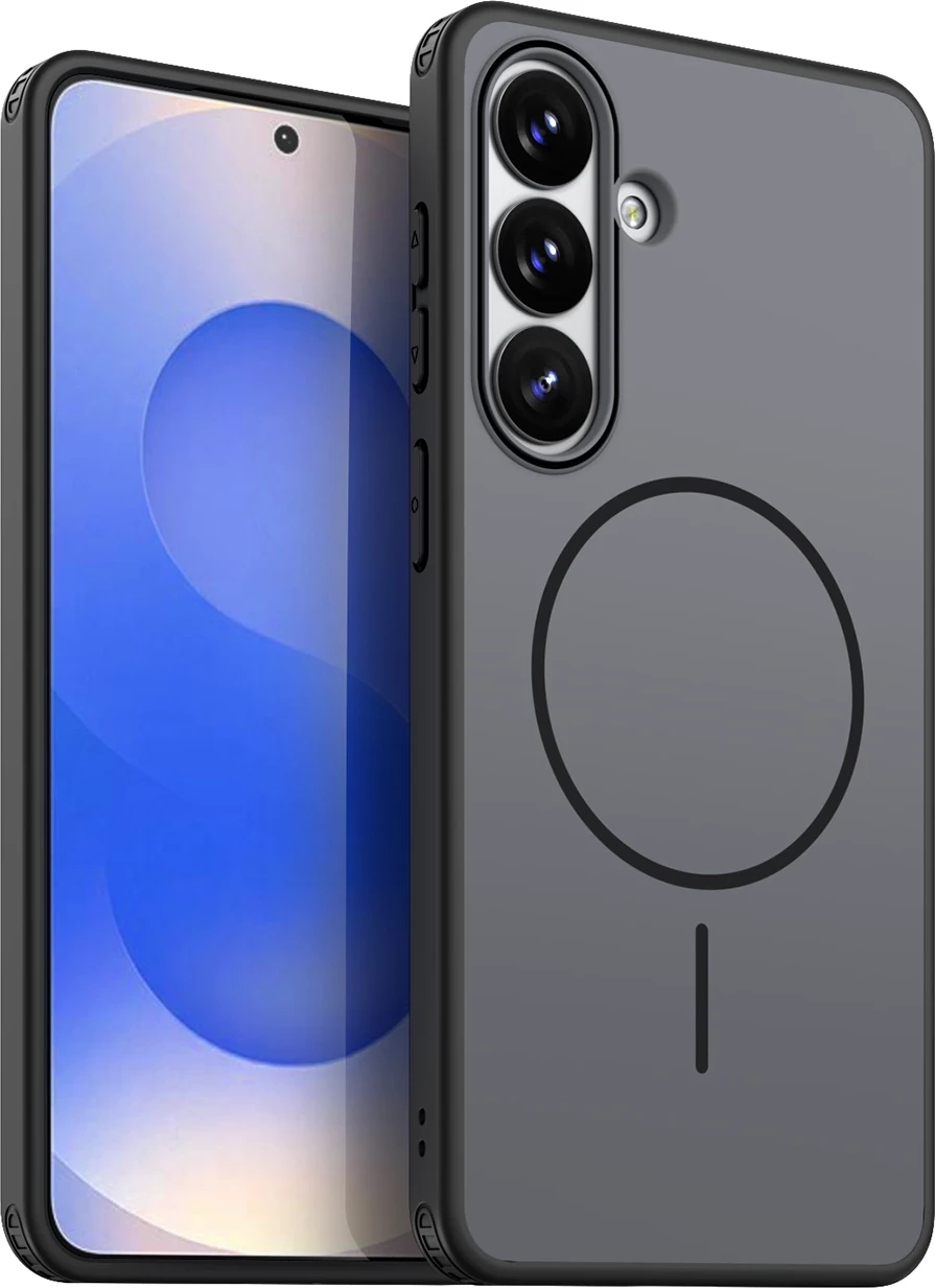 Mbështjellës Hurtel Hybrid Armor T për Samsung Galaxy A57, magnetik 2800 Gauss, TPU+PC, mbrojtje rënie deri 4.8 m, finish mat, i zi