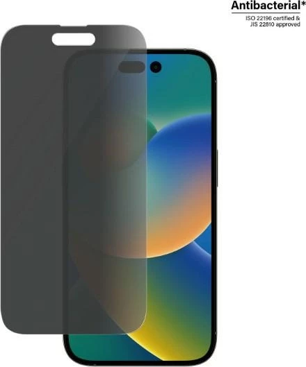 Mbështjellës xhami PanzerGlass Classic Fit Privacy për iPhone 14 Pro, antibakterial