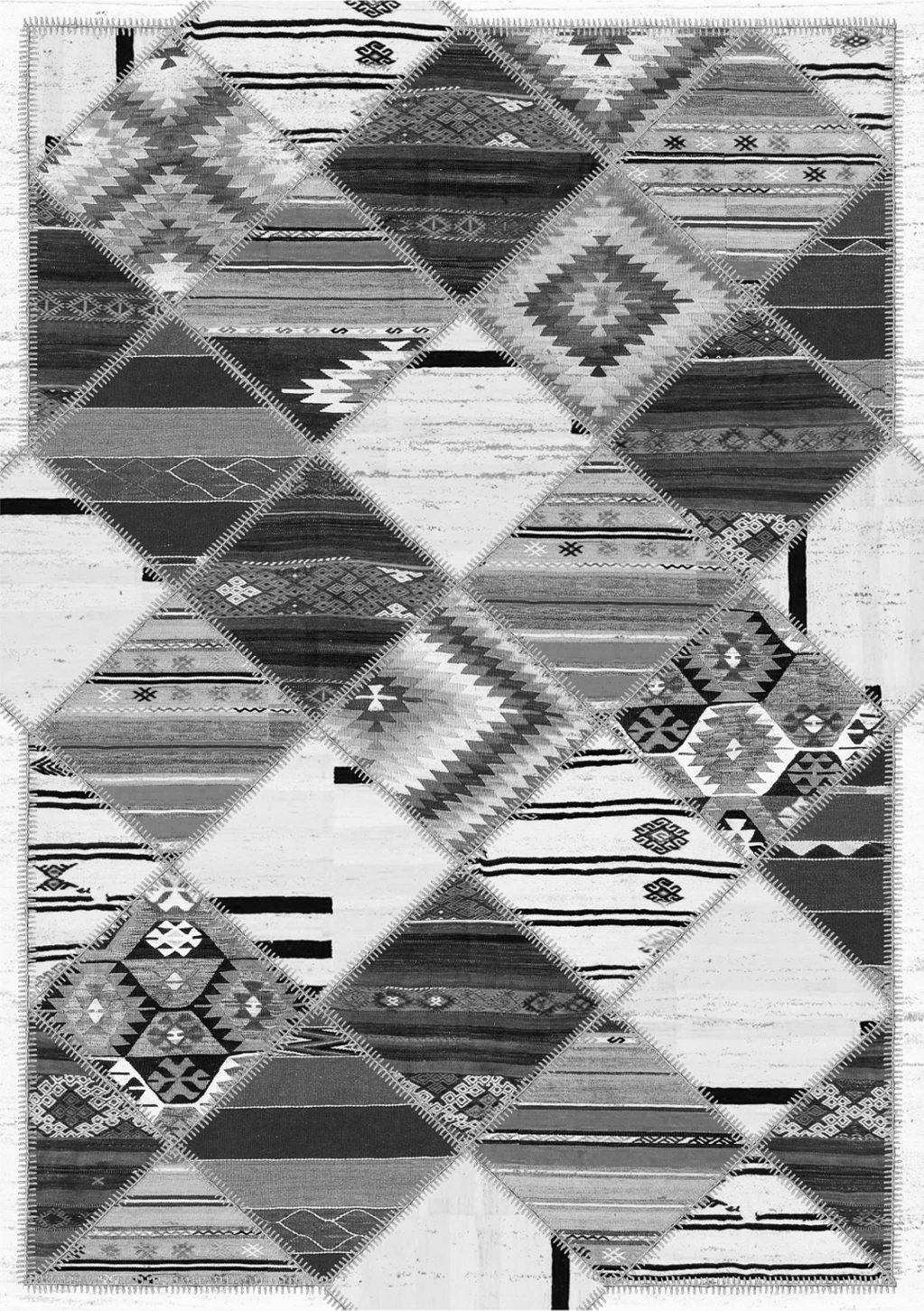 Tepih etnik vintage, ngjyrë gri, FH7676.21, 80x150 cm