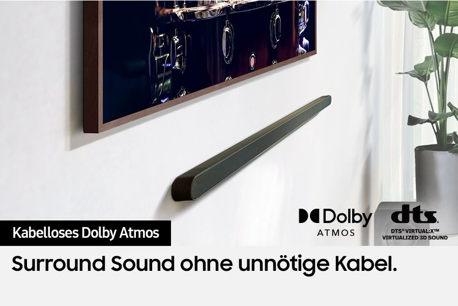 Soundbar Samsung HW-S810GD ultra i hollë, me subwoofer, Wi-Fi, Bluetooth, e zezë/titanium