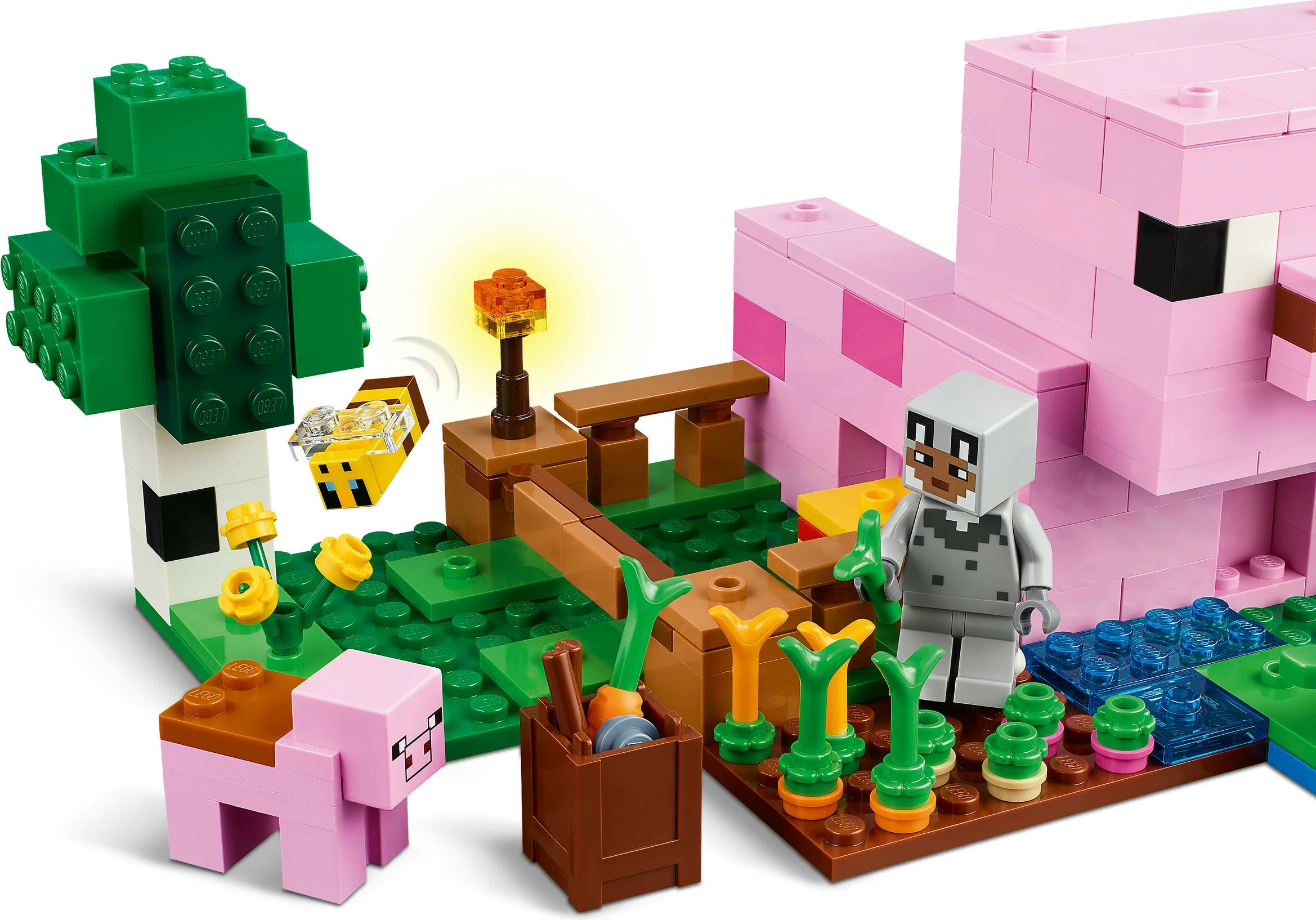 Set ndërtimi LEGO Minecraft 21268 Das Babyschwein-Haus 238 pjesë, multikolor