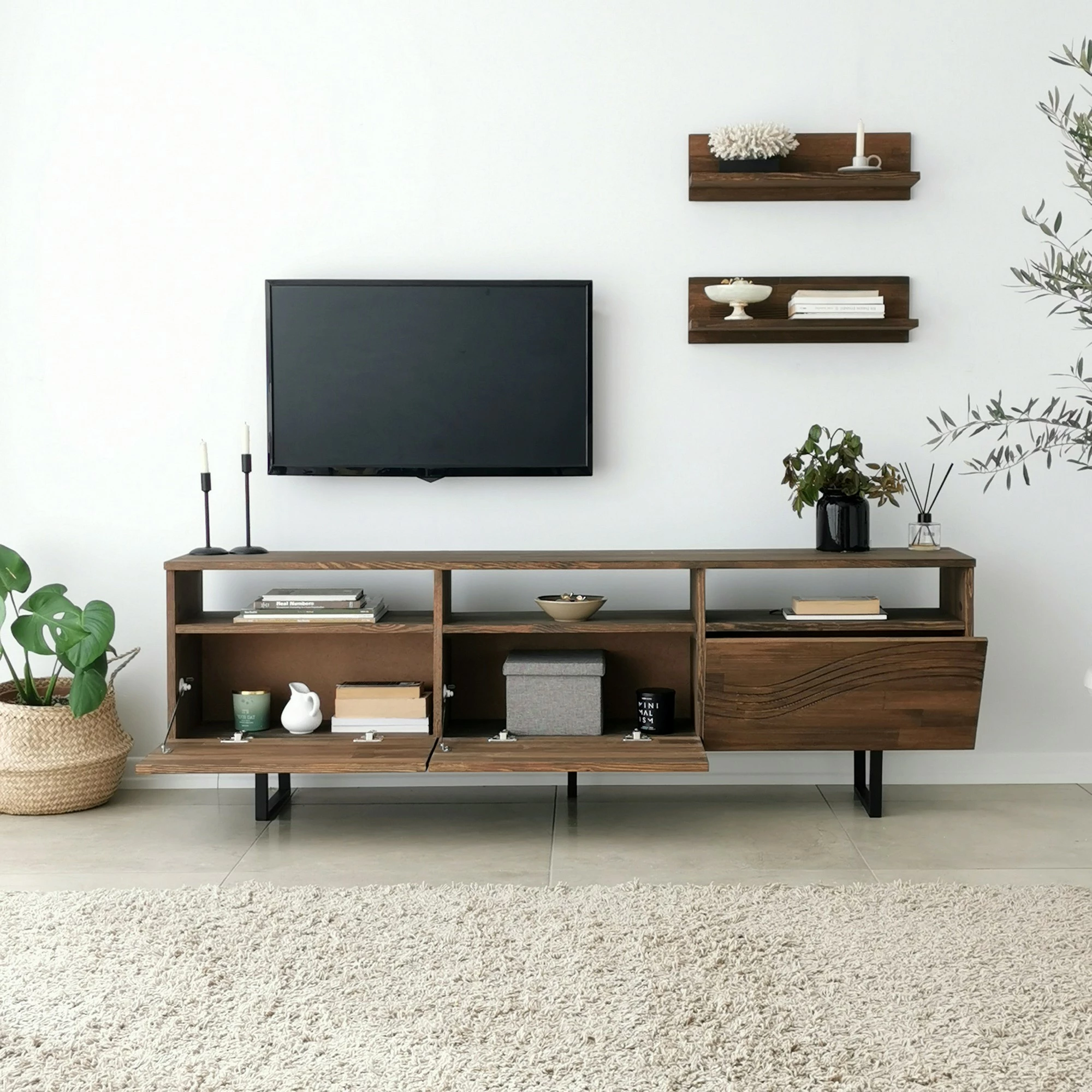 Komodë TV Skye Decor, Onda, ngjyrë arre