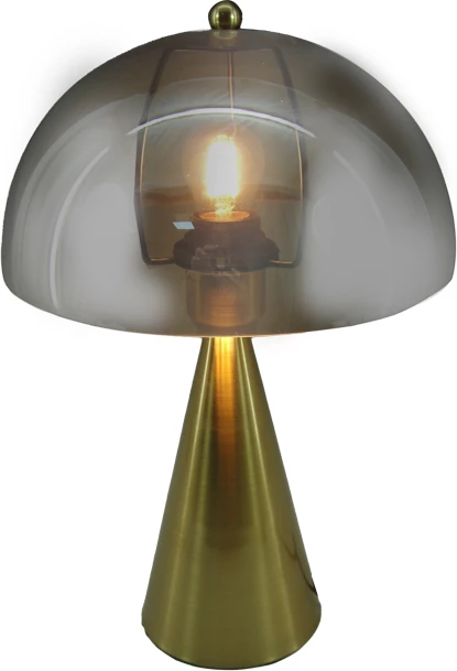 Llambë tavoline Illumna Inart E27 metal-xham ngjyrë ari D25x37cm