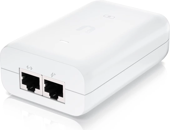 Injektor PoE+ Ubiquiti U-POE+ 48V 30W 802.3at Gigabit, i bardhë