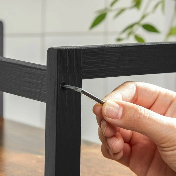 Organizues dy-katësh SONGMICS OFS046B01, 39×20×35 cm, 2 nivele, kornizë metalike + rafte nga particleboard, i zi/kafe e errët