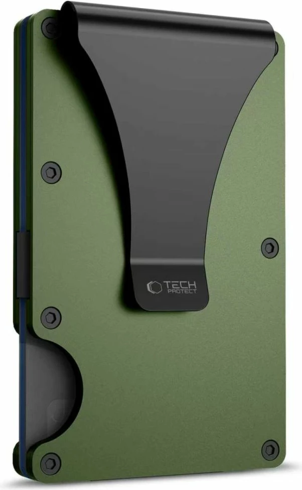 Kuletë RFID Tech-Protect Thorn, 8 karta, klips banknotash, jeshile