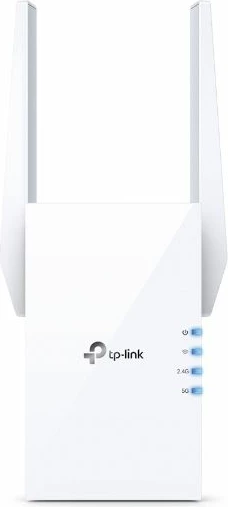 Zgjatues WiFi TP-LINK RE505X AX1500 Dual Band Wi‑Fi 6, 1x Gigabit Ethernet, 2 antena të jashtme, i bardhë