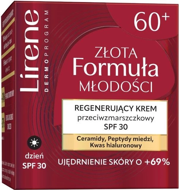 Krem anti-rrudhë për femra Lirene Golden Youth Formula SPF30, 50ml
