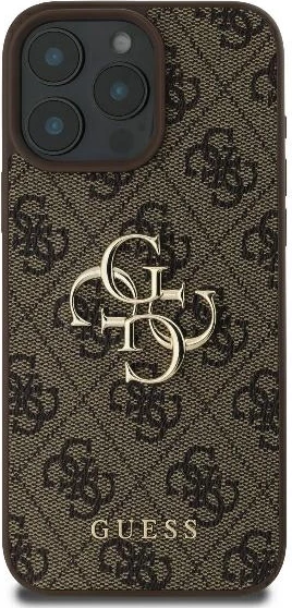 Mbështjellës Guess për iPhone 16 Pro Max 6.9, 4G Big Logo, hardcase TPU/PC/eko-lëkurë, kafe