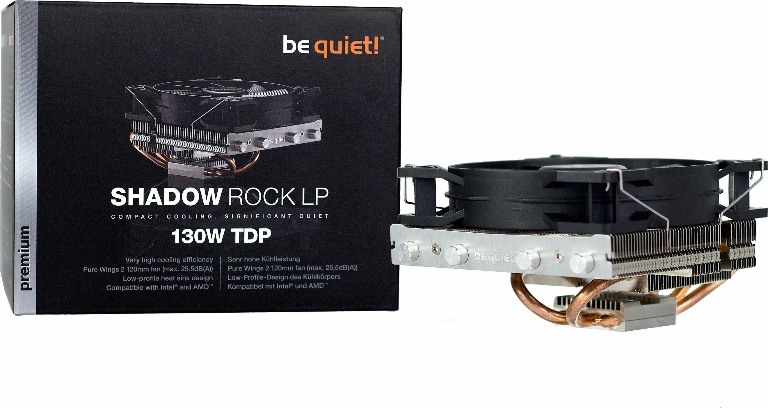 Ftohës CPU be quiet! Shadow Rock LP BK002, 120mm PWM, 130W TDP, low-profile, e zezë
