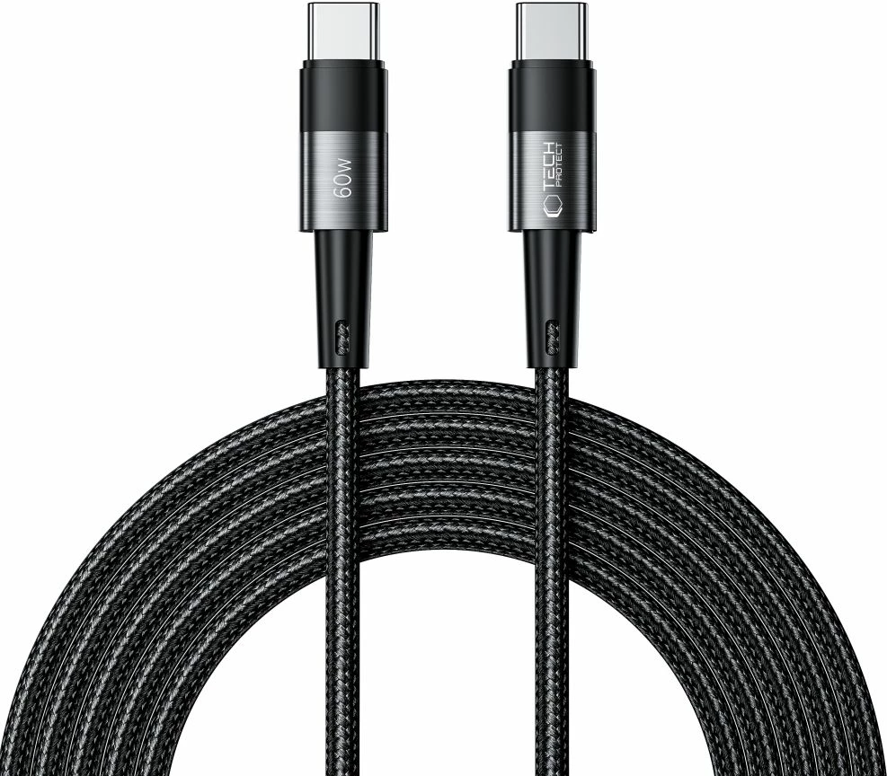 Kabllo USB-C/USB-C Tech-Protect UltraBoost 3m, 60W, Gri