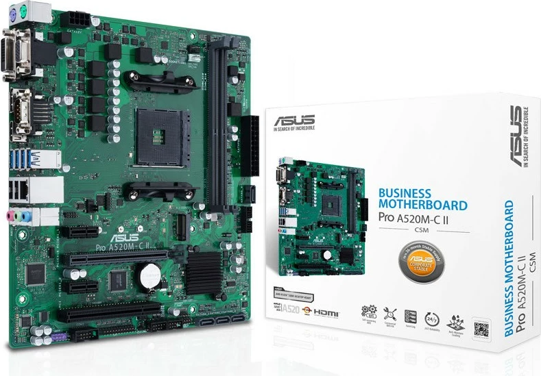 Pllakë amë ASUS PRO A520M-C II/CSM, Socket AM4, micro ATX, DDR4, 64GB