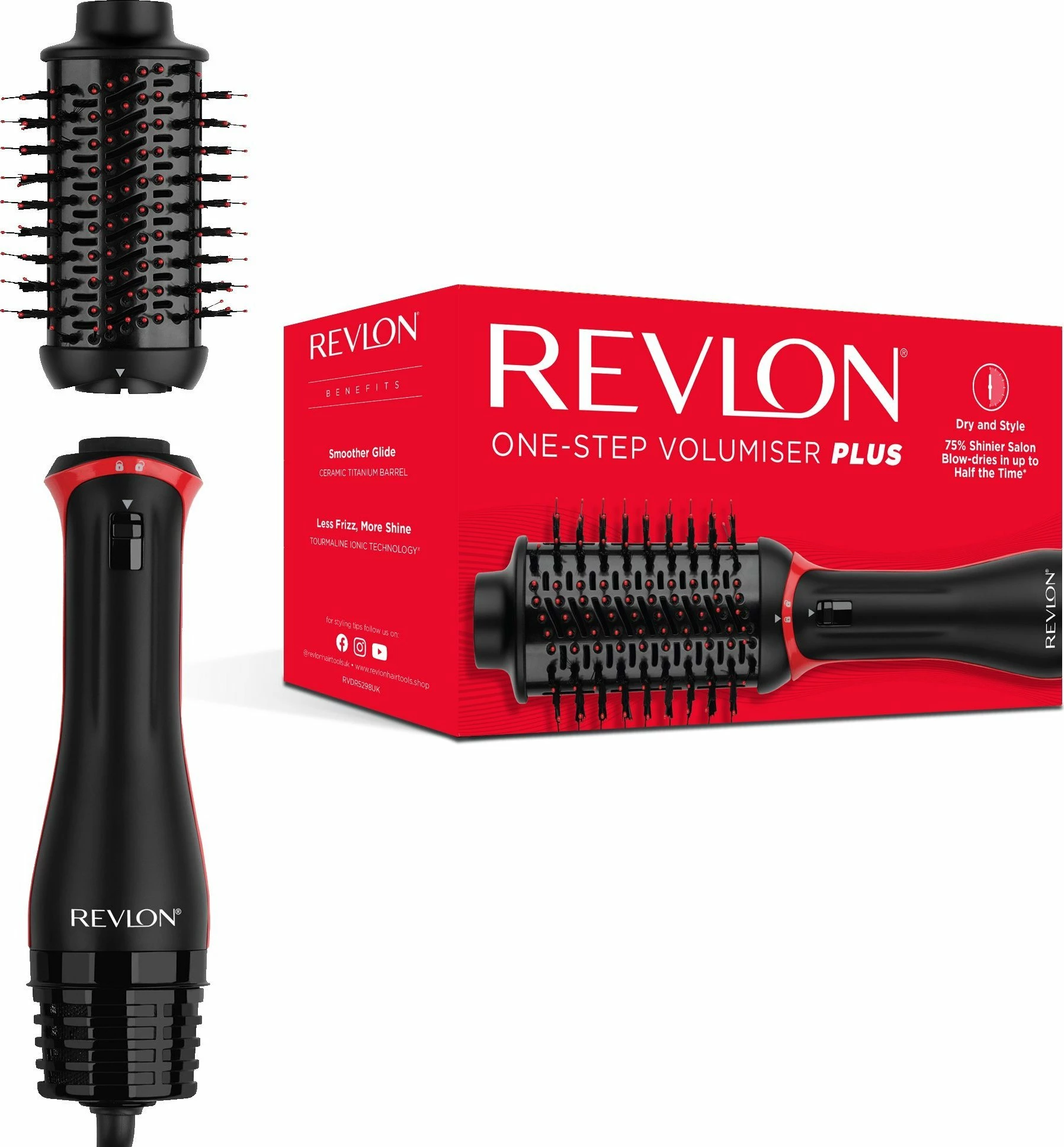 Furçë tharëse dhe stilues Revlon One-Step Volumizer Plus 800 W 64 mm e zezë