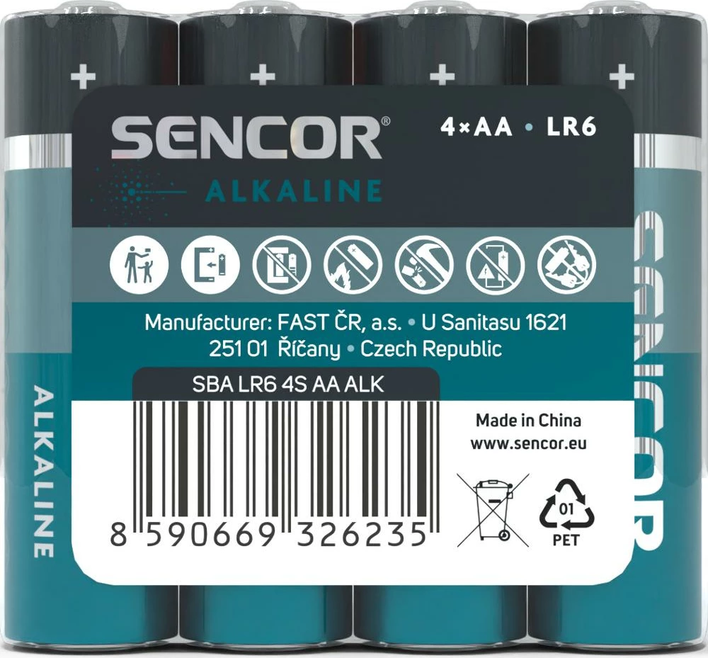 Bateri Sencor SBA LR6 4S AA Alk, 4 copë