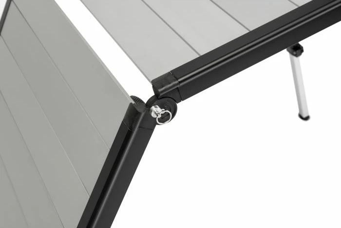 Tavolinë kampingu BRUNNER Dinemic 4 0406053N, me palosje, këmbë të rregullueshme, alumin, gri/zi