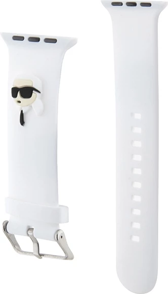 Rrip Apple Watch Karl Lagerfeld 3D Rubber Karl Head, silikon, i bardhë