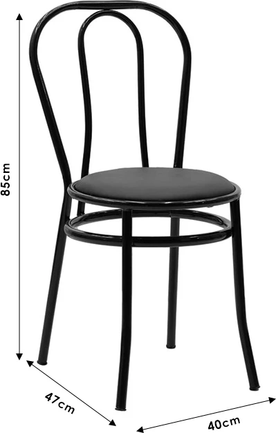 Karrige Vienna pu, metal, e zezë-bardhë