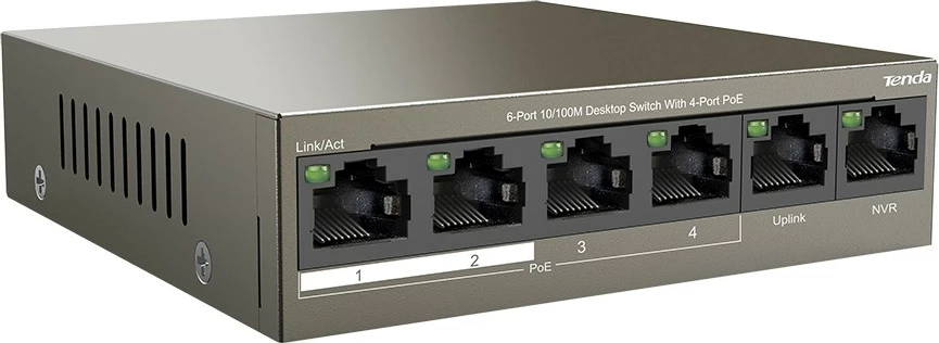 TENDA TEF1106P-4-63W 6-Port 10/100M Desktop Switch with 4-Port PoE