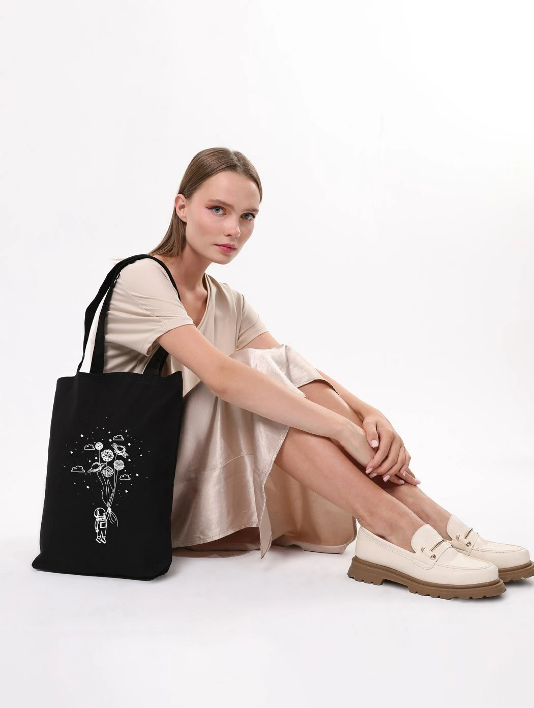 Torbë tote Zoozie Bags, e zezë, 35x40x8cm, 1436
