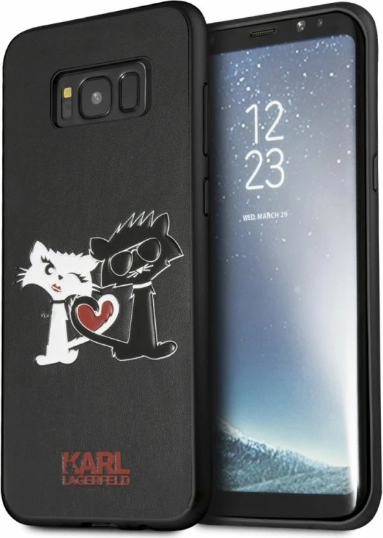 Mbrojtëse telefoni Karl Lagerfeld Choupette in Love për Samsung Galaxy S8 Plus, e zezë
