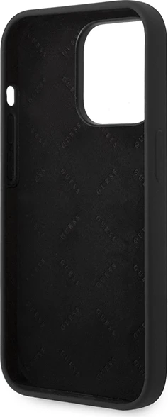 Mbështjellës Guess GUHCP14LSLTGK për iPhone 14 Pro 6.1", silikon, i zi