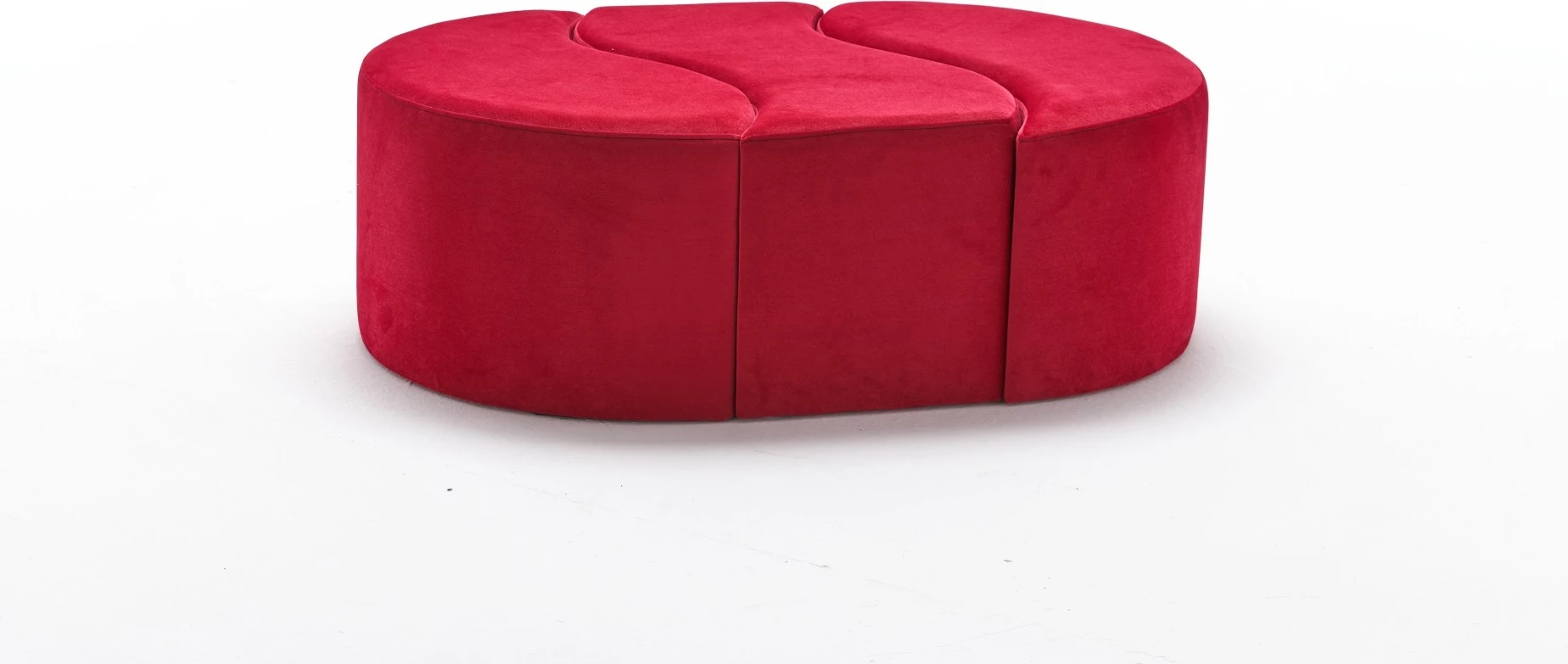 Puf Atelier del Sofa Alya, kadife, i kuq